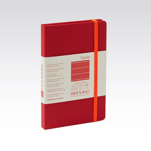 Fabriano Ispira Hard Cover 85gsm Lined 9x14cm Notebooks LINED 9X14CM RED 96 SHT