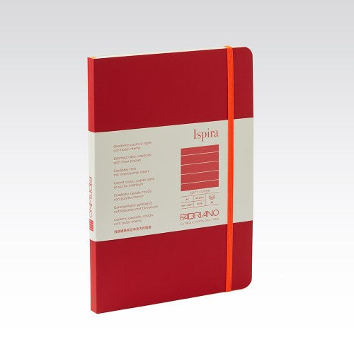 Fabriano Ispira Soft Cover 85gsm Lined A5 Notebooks LINED A5 RED 96 SHT