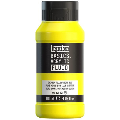 Liquitex Basics Acrylic Fluid Paints 118ml CAD YELLOW LT HUE