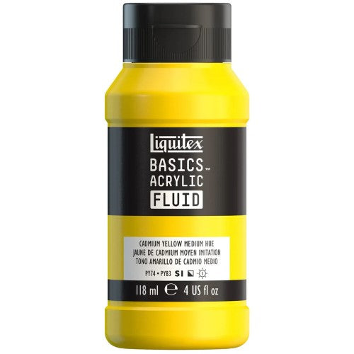 Liquitex Basics Acrylic Fluid Paints 118ml CAD YELLOW MED HUE