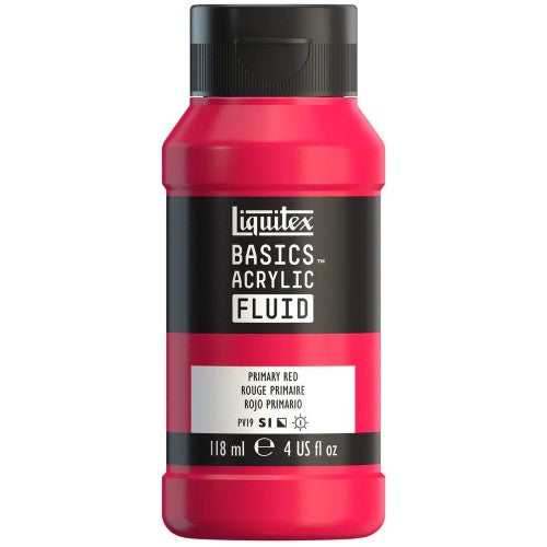 Liquitex Basics Acrylic Fluid Paints 118ml PRIMARY RED