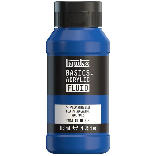 Liquitex Basics Acrylic Fluid Paints 118ml PHTHALO BLUE