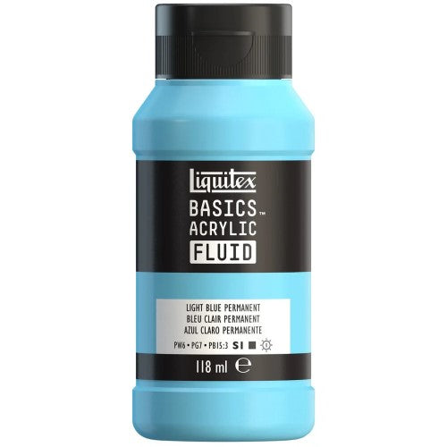 Liquitex Basics Acrylic Fluid Paints 118ml LT BLUE PERM