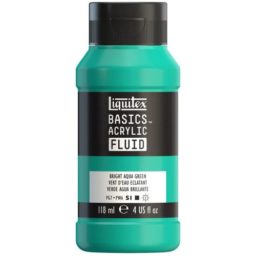 Liquitex Basics Acrylic Fluid Paints 118ml BRIGHT AQUA GREEN