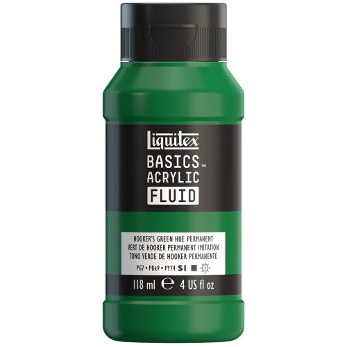 Liquitex Basics Acrylic Fluid Paints 118ml HOOKERS GREEN HUE PERM