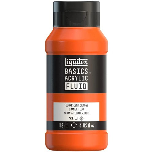 Liquitex Basics Acrylic Fluid Paints 118ml FLUO ORANGE