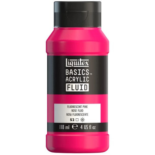 Liquitex Basics Acrylic Fluid Paints 118ml FLUO PINK