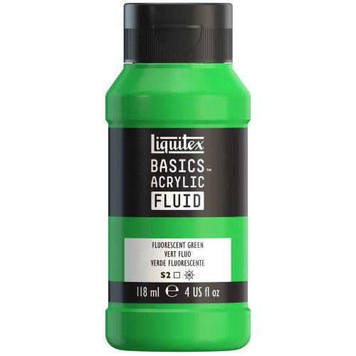 Liquitex Basics Acrylic Fluid Paints 118ml FLUO GREEN