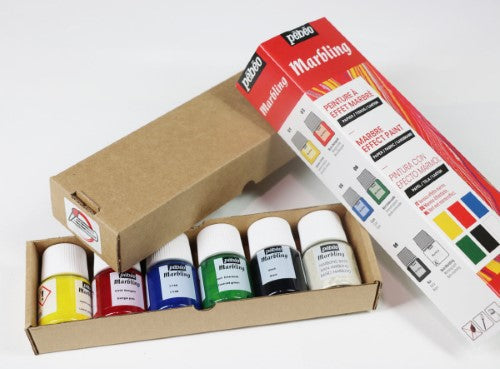 Pebeo 20ml Marbling Paints Set Of 6 Assorted Colours