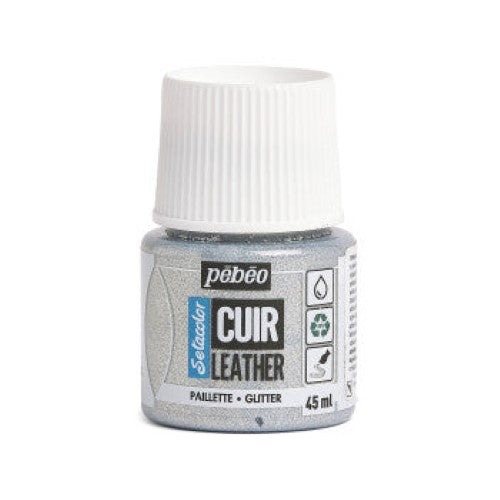 Pebeo Setacolor Leather Paints 45ml GLITTER SILVER