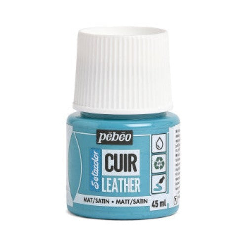 Pebeo Setacolor Leather Paints 45ml TURQUOISE BLUE