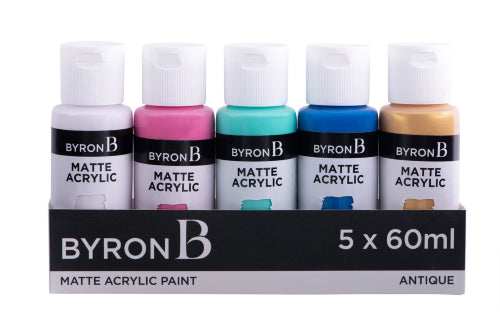 Jasart Byron Matte Acrylic 59ml Paints Set of 5 Antique Colours
