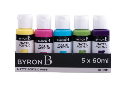 Jasart Byron Matte Acrylic 59ml Paints Set of 5 Bloom Colours