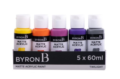 Jasart Byron Matte Acrylic 59ml Paints Set of 5 Twilight Colours