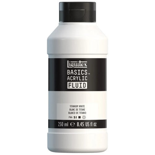Liquitex Basics Acrylic Fluid Paints 250ml TITANIUM WHITE ROW