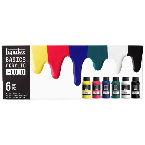 Liquitex Basics 118ml Acrylic Fluid Paints Set of 6