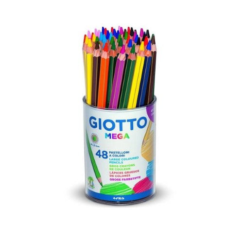 Giotto Mega Assorted Large Colouring Pencils Pot of 48
