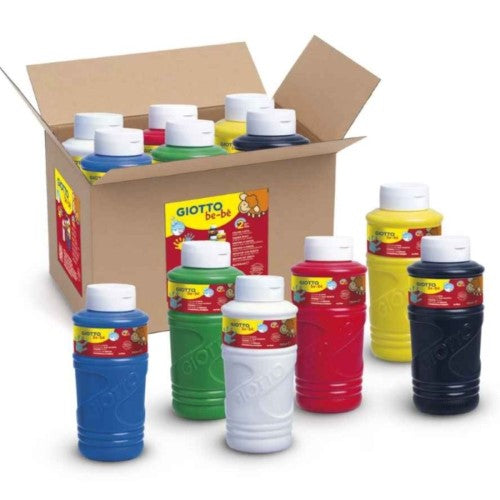 Giotto Be-Be Finger Paints Primary Set of 6 With Sponges