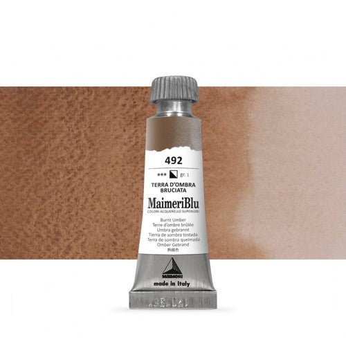 Maimeri Blu Watercolour Paints 12ml BURNT UMBER 492