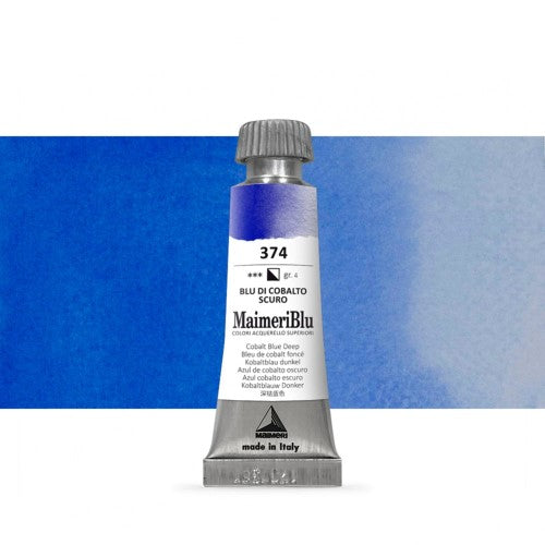 Maimeri Blu Watercolour Paints 12ml COBALT BLUE DEEP 374
