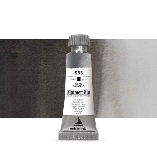 Maimeri Blu Watercolour Paints 12ml IVORY BLACK 535