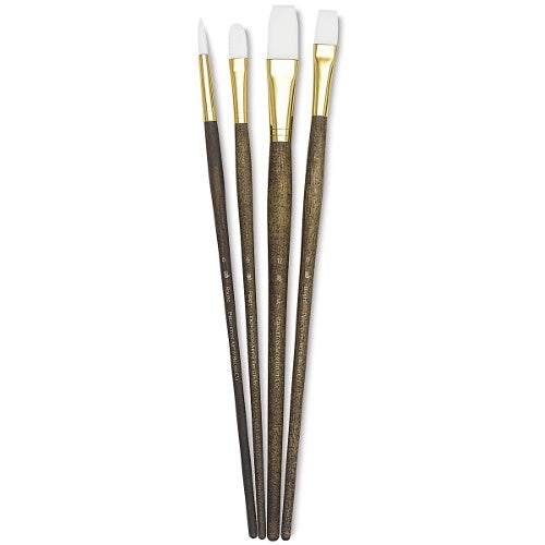 Princeton Real Value Synthetic White Taklon 9147 Brushes Set Of 4