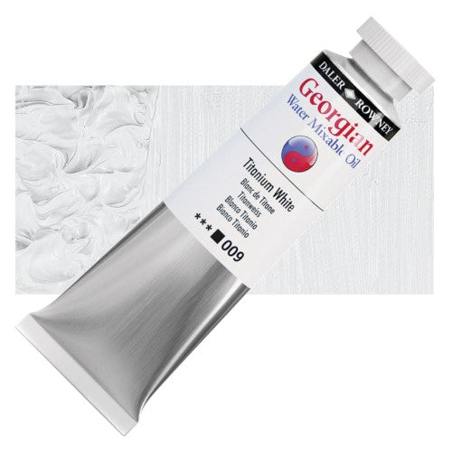 Daler Rowney Georgian Water Mixable Oil Paints 37ml TITANIUM WHITE 009