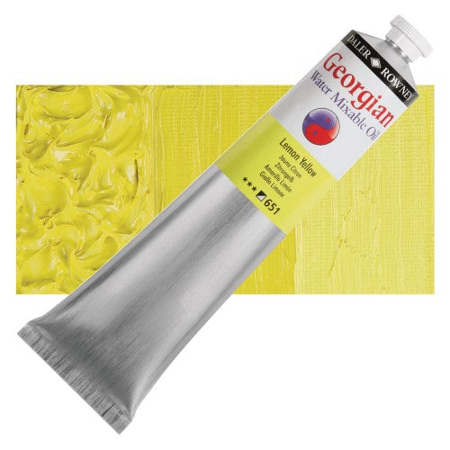 Daler Rowney Georgian Water Mixable Oil Paints 200ml LEMON YELLOW 651