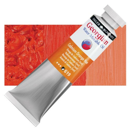 Daler Rowney Georgian Water Mixable Oil Paints 37ml CAD ORANGE HUE 619