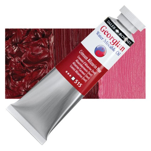 Daler Rowney Georgian Water Mixable Oil Paints 37ml CRIMSON ALIZARIN HUE 515