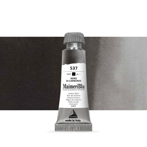 Maimeri Blu Watercolour Paints 12ml CARBON BLACK 537