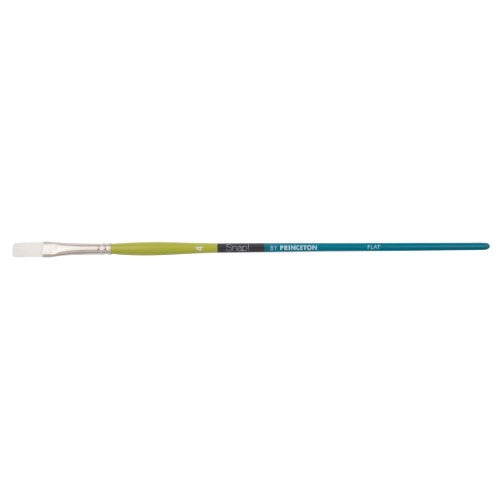 9800 Long Handle White Synthetic Taklon Flat Brushes WHITE FLAT 4