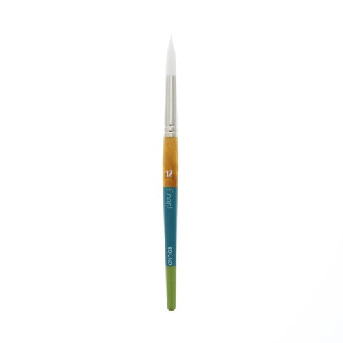 Princeton Snap! 9850 Short Handle White Taklon Round Brushes WHITE ROUND 12