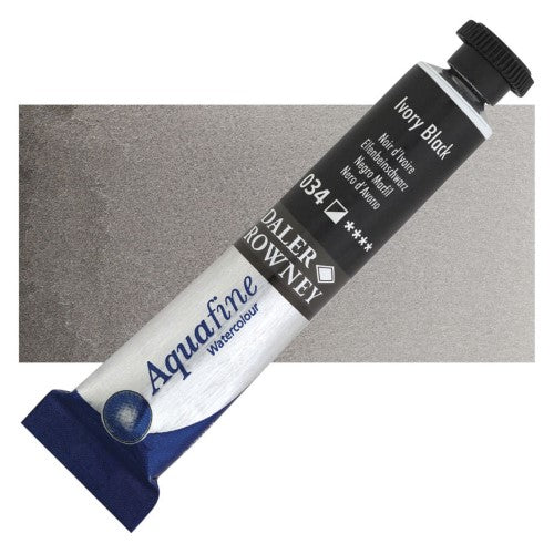 Daler Rowney 8ml Aquafine Watercolour Paints IVORY BLACK 034