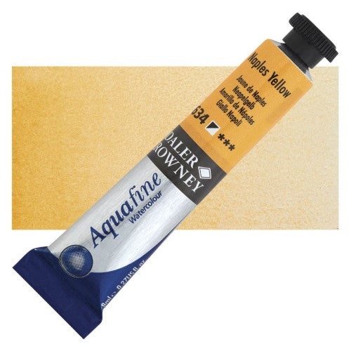 Daler Rowney 8ml Aquafine Watercolour Paints NAPLES YELLOW 634