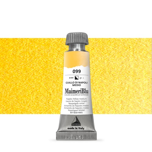Maimeri Blu Watercolour Paints 12ml NAPLES YELLOW MEDIUM