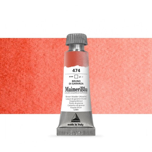 Maimeri Blu Watercolour Paints 12ml BROWN MADDER (ALIZARIN)