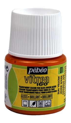 Pebeo Vitrea 160 Glossy Paints 45ml SUN YELLOW