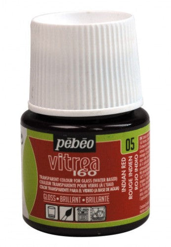 Pebeo Vitrea 160 Glossy Paints 45ml INDIAN RED
