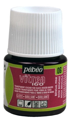 Pebeo Vitrea 160 Glossy Paints 45ml BENGAL PINK
