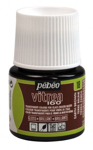 Pebeo Vitrea 160 Glossy Paints 45ml EARTH BROWN