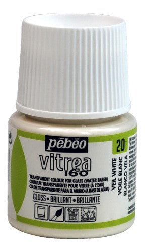 Pebeo Vitrea 160 Glossy Paints 45ml VEIL WHITE