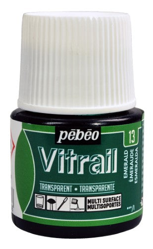 Pebeo Vitrail Transparent Paints 45ml EMERALD