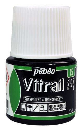 Pebeo Vitrail Transparent Paints 45ml BLACK