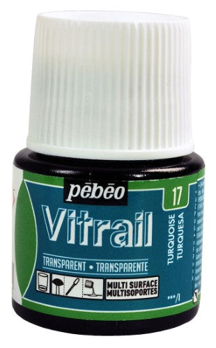 Pebeo Vitrail Transparent Paints 45ml TURQUOISE