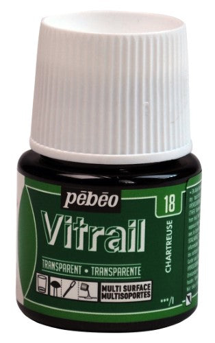 Pebeo Vitrail Transparent Paints 45ml CHARTREUSE