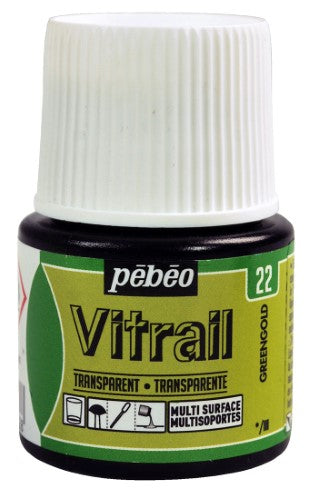 Pebeo Vitrail Transparent Paints 45ml GREENGOLD