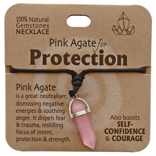 Protection Necklace Pink Agate - Set of 2