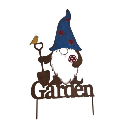 Garden Gnome Metal Sign