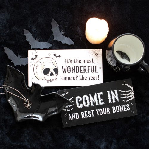 Black Bat Ceramic Trinket Dish
